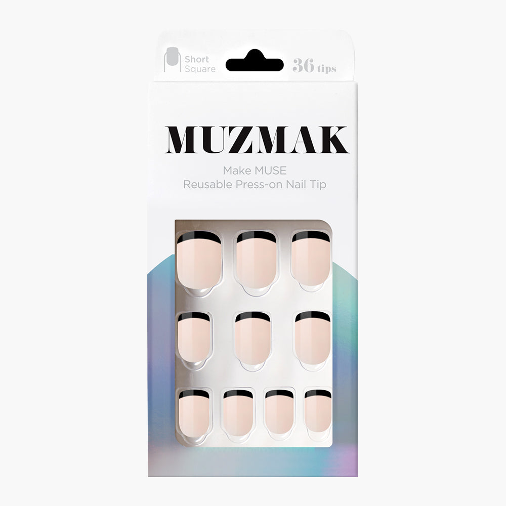 MUZMAK MUZMAK Nail Tips 36pcs #Espresso(Short Square) - anti-aging - front bottle shot