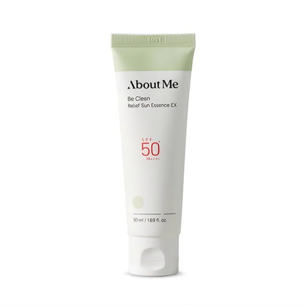 About Me About Me Be Clean Relief Sun Essence EX 50ml SPF50+ PA++++ 50ml - hydrating - front bottle shot