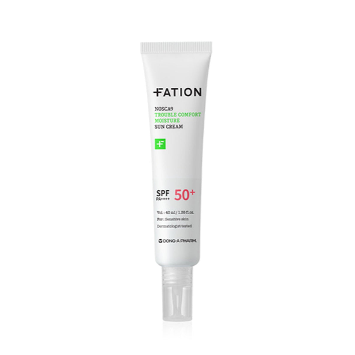 FATION FATION Nosca9 Trouble Comfort Moisture Sun Cream SPF50+ PA++++ 40ml - hydrating - front bottle shot