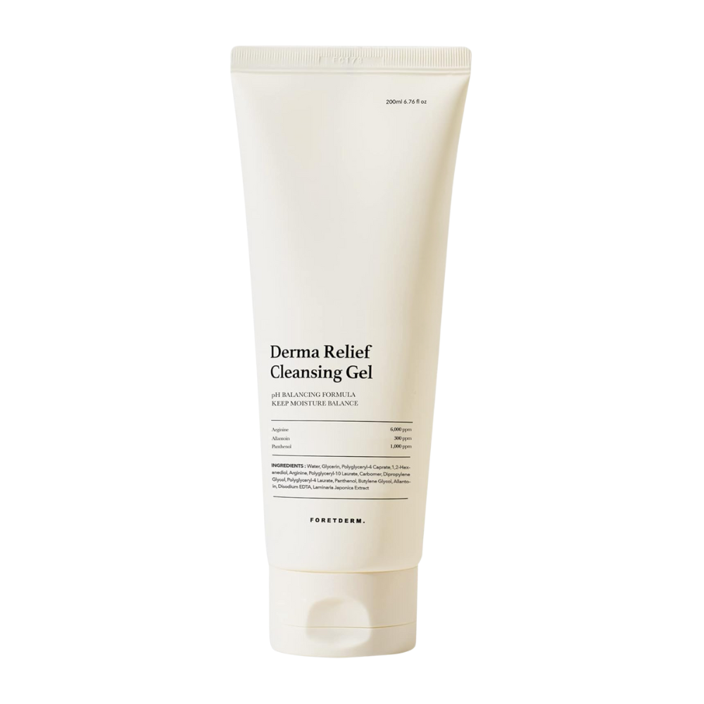 FORETDERM. FORETDERM. Derma Relief Vegan Low-pH Cleansing Gel 200ml - hydrating - front bottle shot