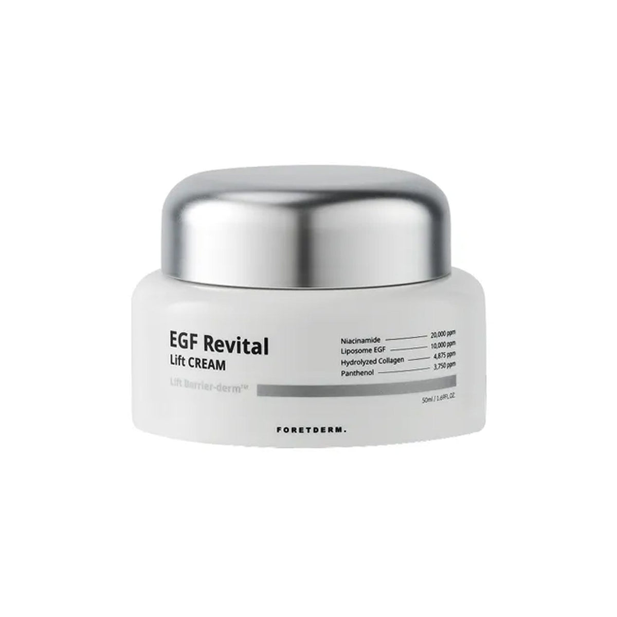 FORETDERM. FORETDERM. EGF Revital Lift Cream 50ml - hydrating - front bottle shot
