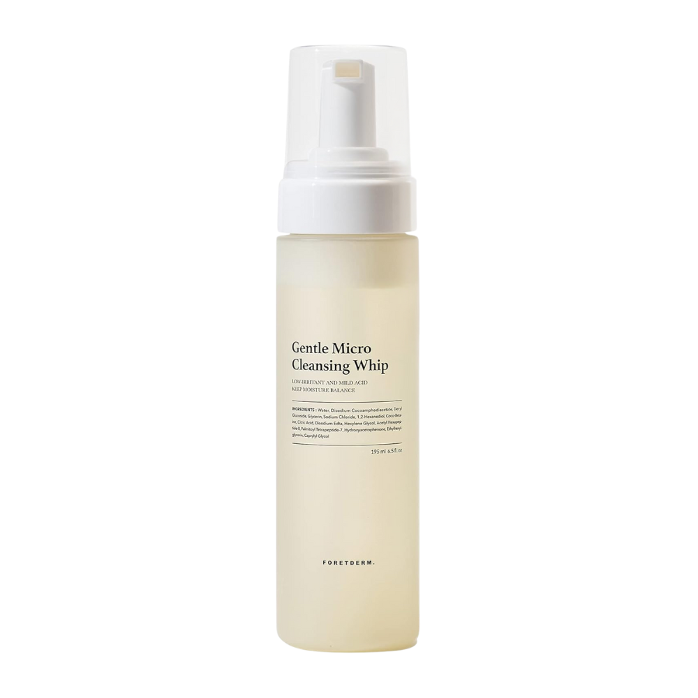 FORETDERM. FORETDERM. Gentle Micro Low-pH Cleansing Whip 200ml - soothing - front bottle shot