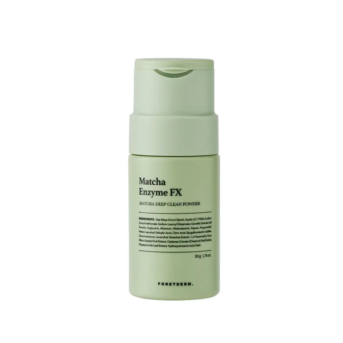 FORETDERM. FORETDERM. Matcha Enzyme FX Washing Powder 50g - hydrating - front bottle shot
