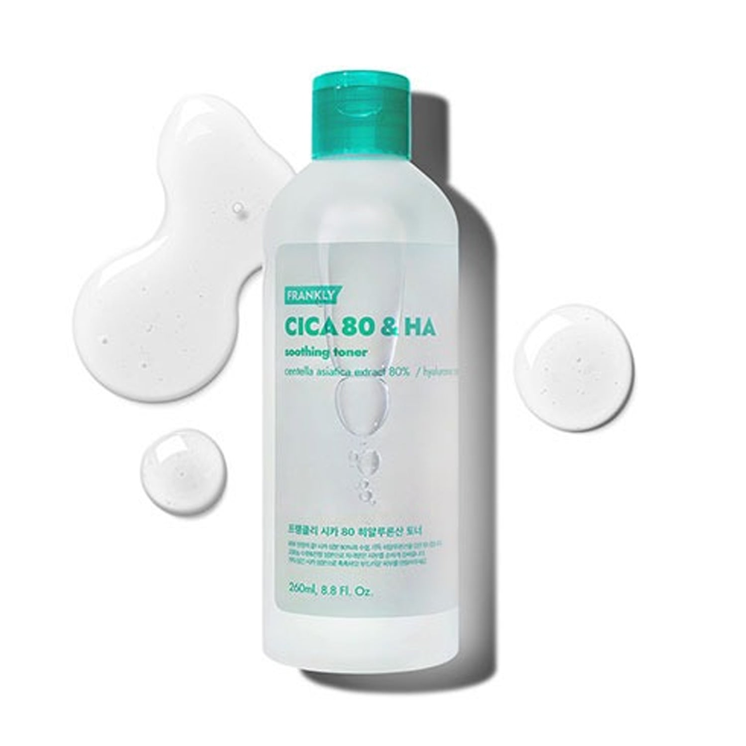 FRANKLY FRANKLY Cica 80% & Hyaluronic Acid Toner 260ml - hydrating - front bottle shot