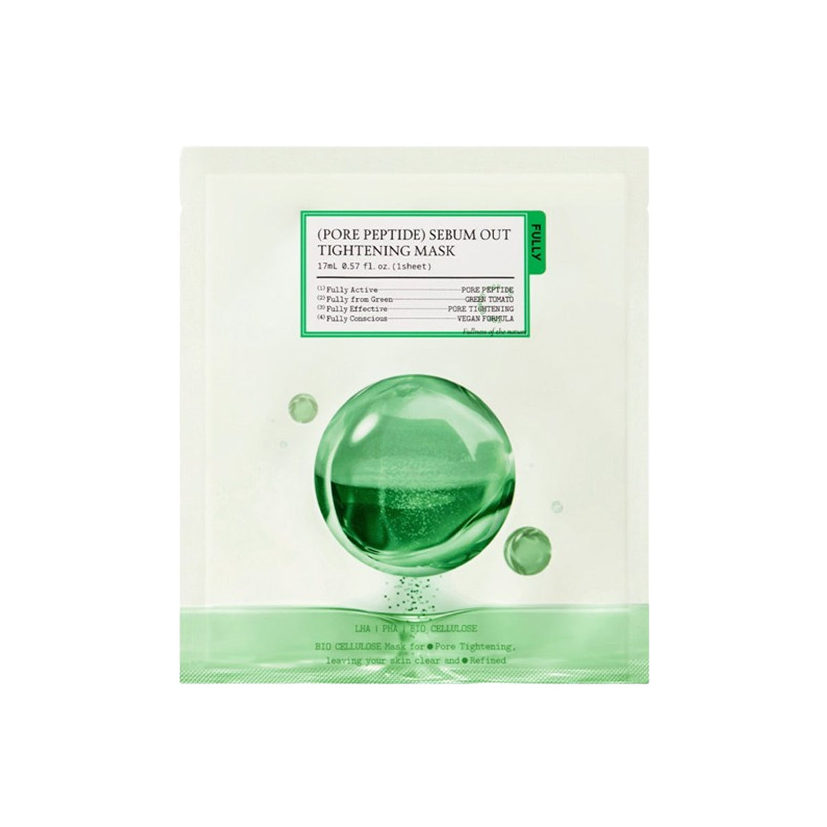 FULLY FULLY Pore Peptide Sebum Out Tightening Mask 4ea - pore care - front bottle shot