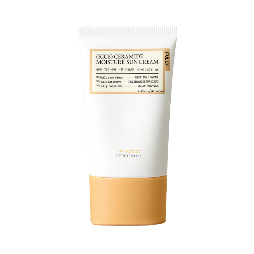 FULLY FULLY Rice Cera Moisture Sun Cream SPF50+ PA++++ 50ml - hydrating - front bottle shot