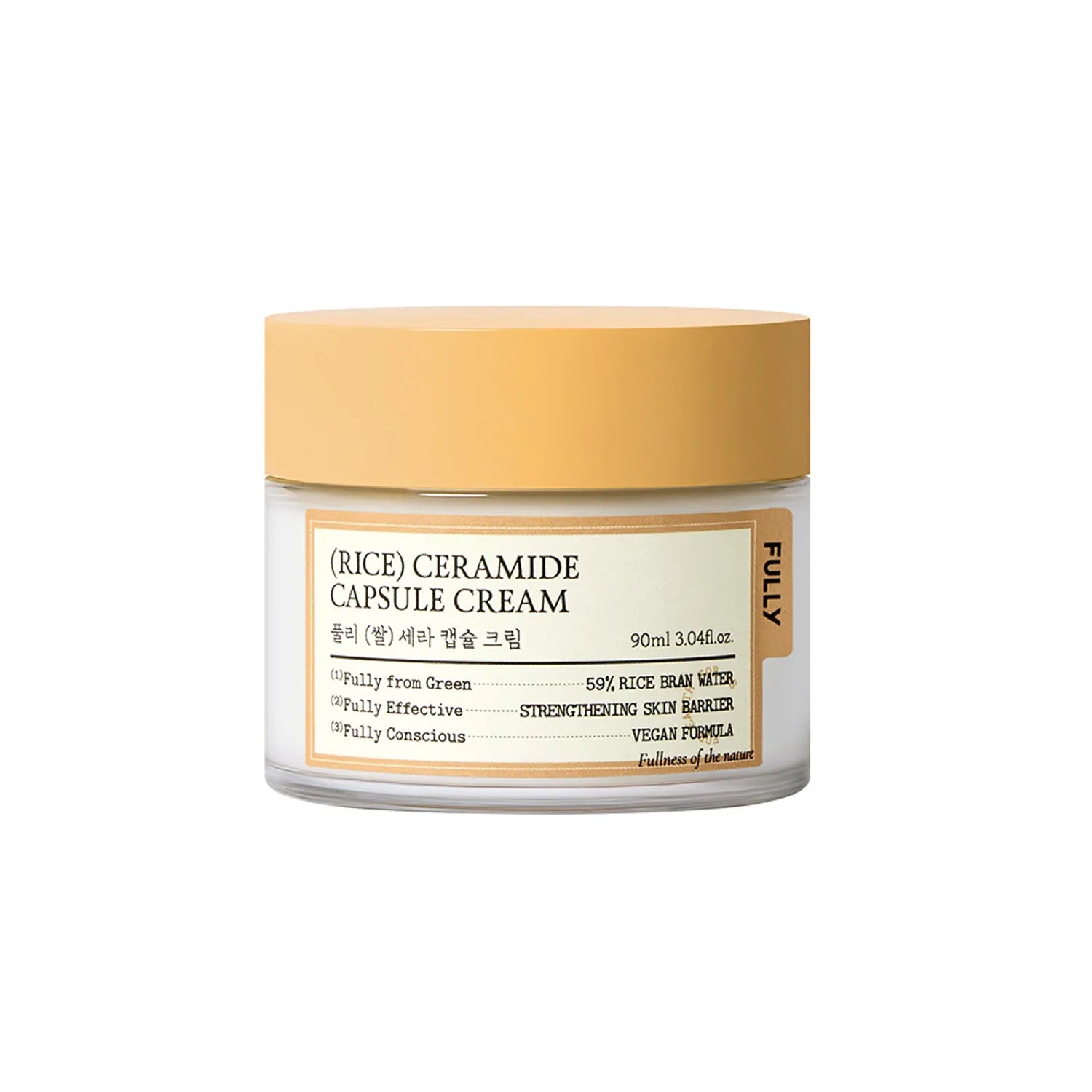 FULLY FULLY Rice Ceramide Capsule Cream 90ml - hydrating - front bottle shot
