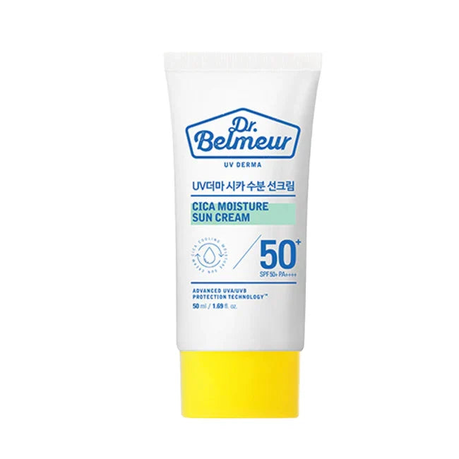 THE FACE SHOP THE FACE SHOP Dr. Belmeur UV Derma Cica Moisture Sun Cream SPF 50+ PA++++ 50ml - hydrating - front bottle shot