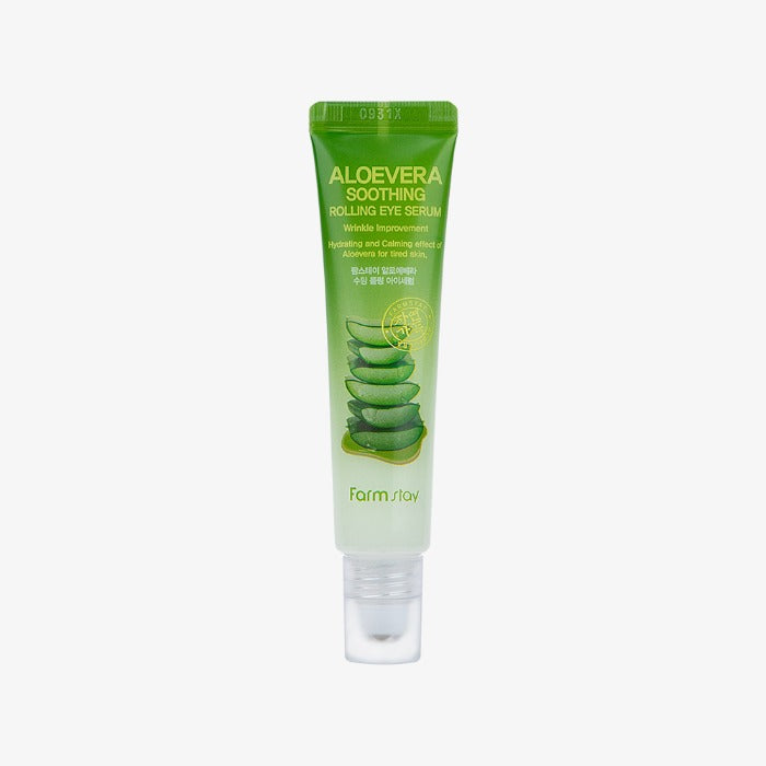 Farmstay Farmstay Aloe Vera Soothing Rolling Eye Serum 25ml - hydrating - front bottle shot