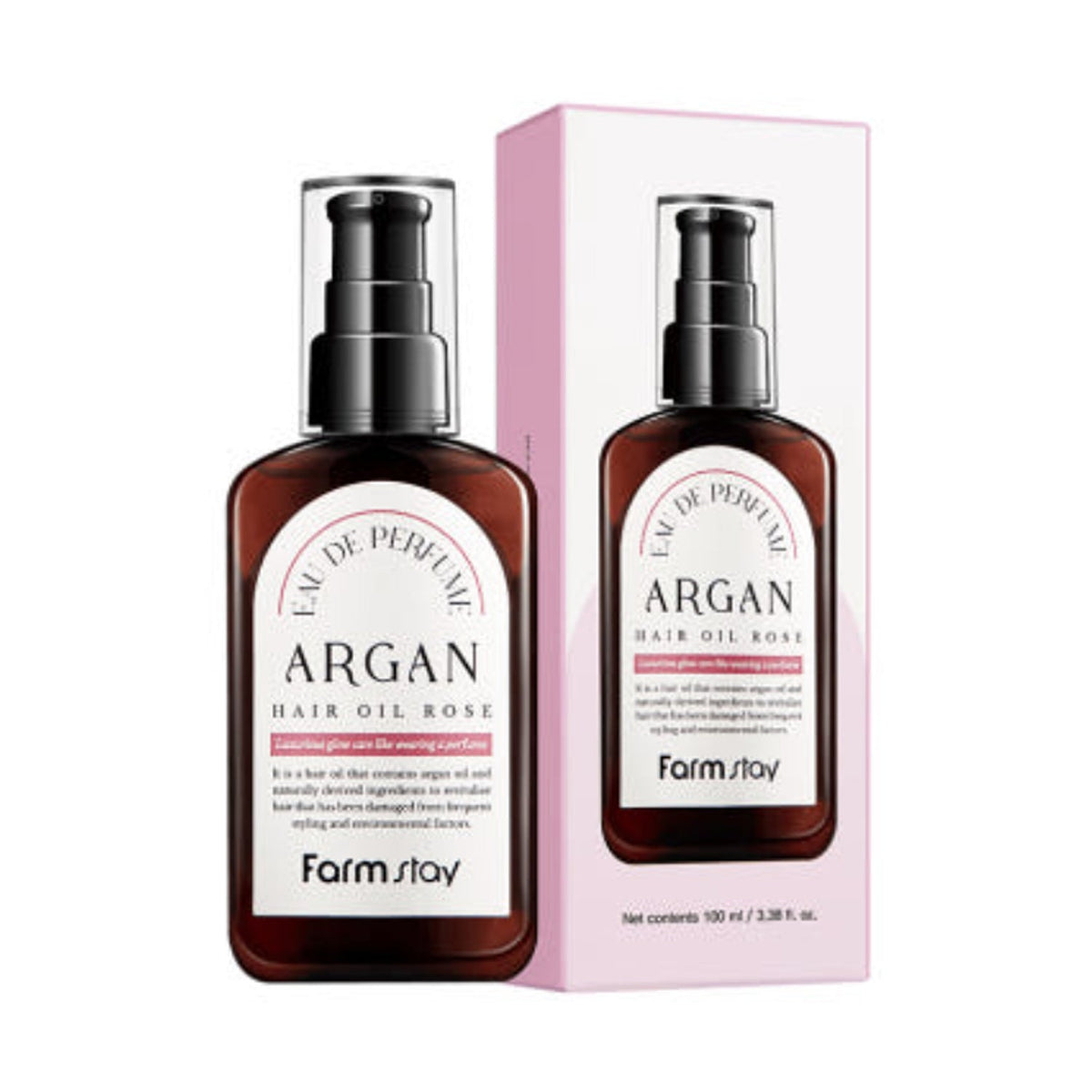 Farmstay Farmstay Eau de Perfume Argan Hair Oil Rose 100ml - hydrating - front bottle shot