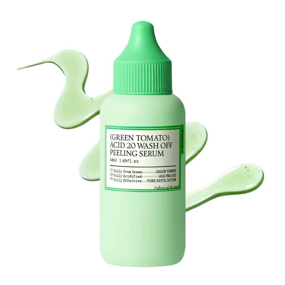 FULLY Fully Green Tomato Acid 20 Wash-Off Peeling Serum 50ml - soothing - front bottle shot