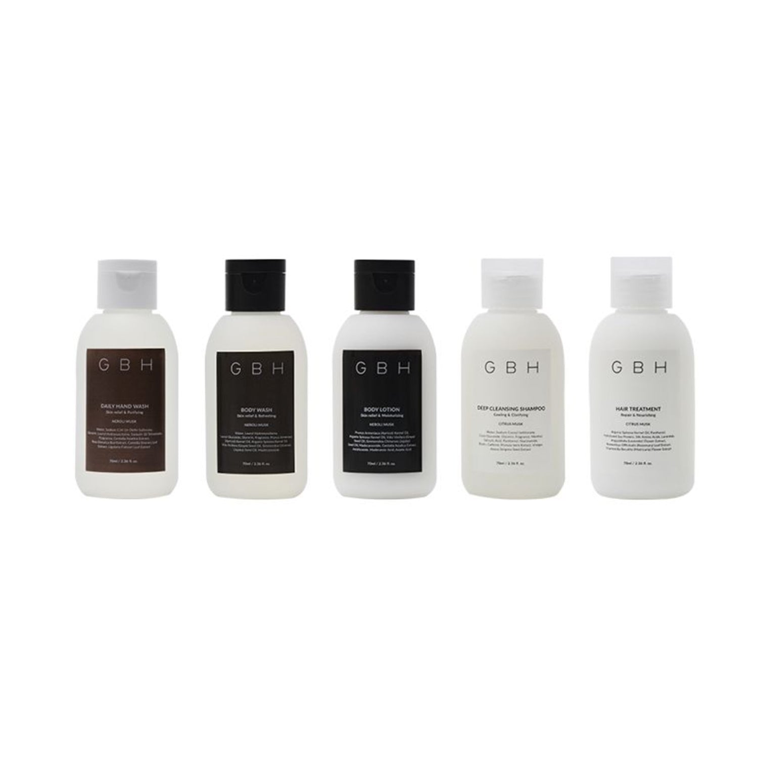 GBH COSMETIC GBH COSMETIC Premium 5-Piece Travel Kit - hydrating - front bottle shot