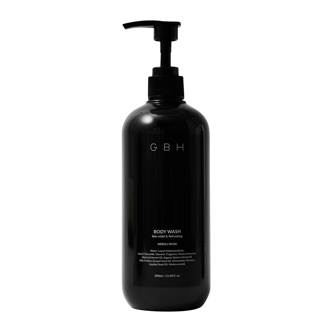 GBH COSMETIC GBH COSMETIC Relief Body Wash 390ml - hydrating - front bottle shot
