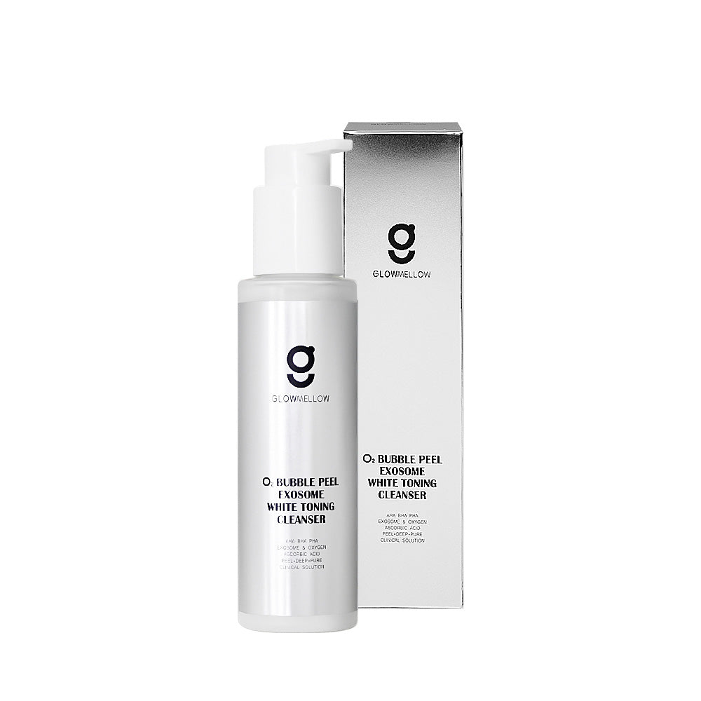 GLOWMELLOW GLOWMELLOW O2 Bubble Peel Exosome White Toning Cleanser 120ml - brightening - front bottle shot
