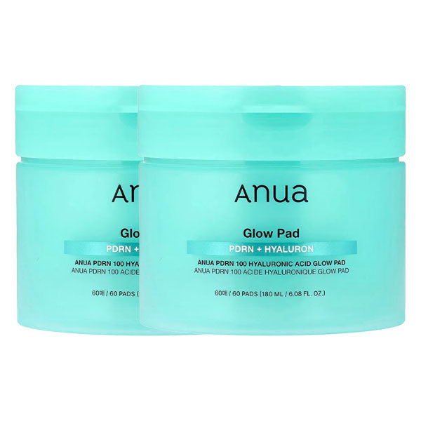 Anua Anua PDRN 100 Hyaluronic Acid Glow Pads 60 Sheets, 2 Packs - hydrating - front bottle shot