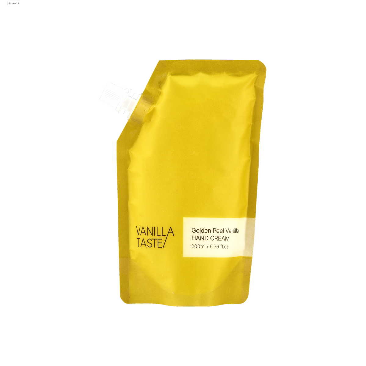VANILLA TASTE VANILLA TASTE Golden Peel Vanilla Hand Cream Refill 200ml - nourishing - front bottle shot