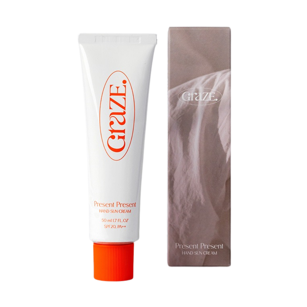 GraZE POINT GraZE POINT Present Present Hand Sun Cream 50ml - hydrating - front bottle shot
