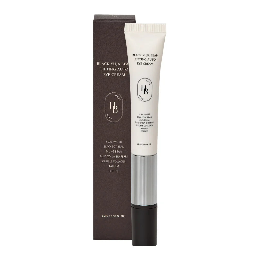 HEVEBLUE HEVE BLUE Black Yuja Bean Lifting Auto Eye Cream 15ml - hydrating - front bottle shot