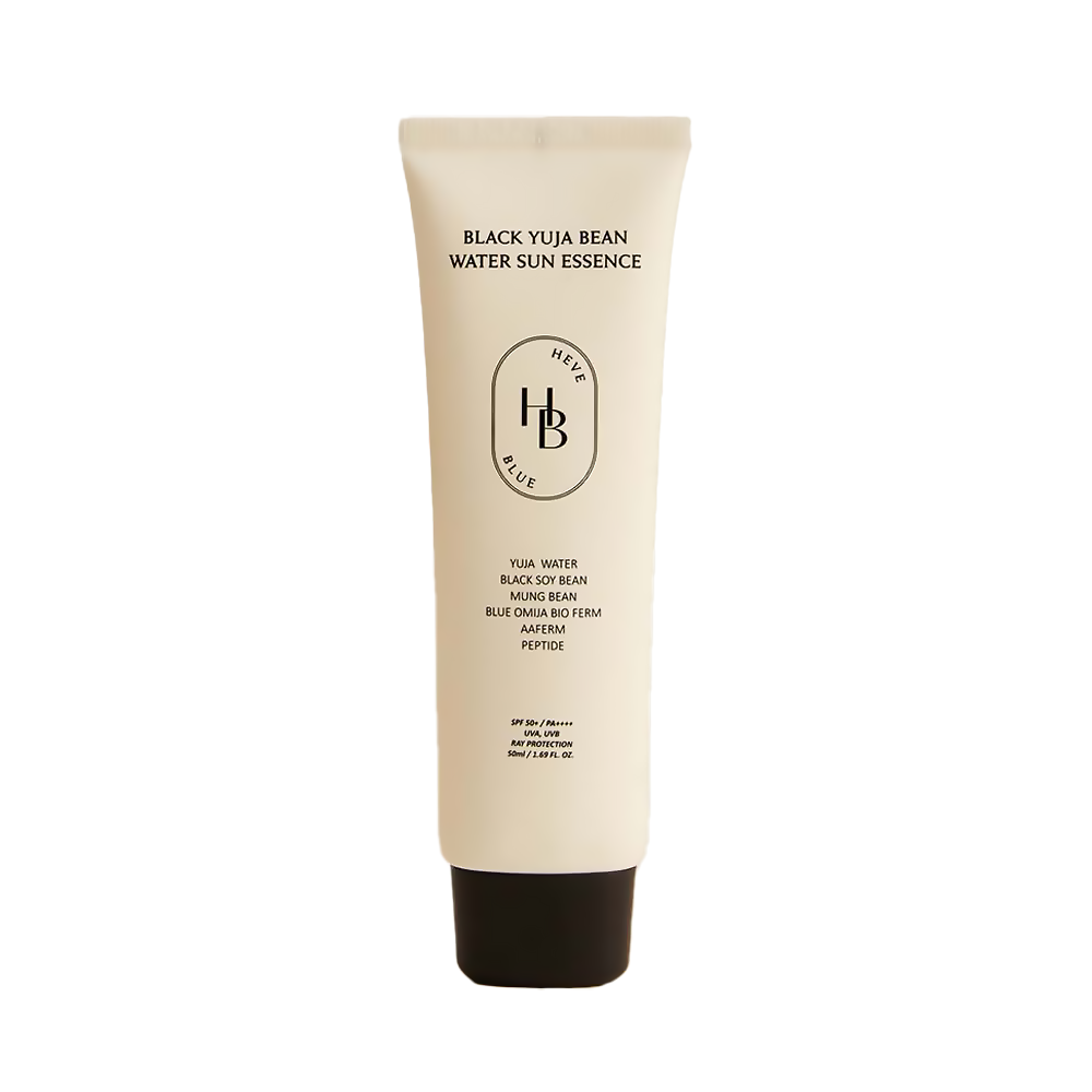 HEVEBLUE HEVE BLUE Black Yuja Bean Water Sun Essence SPF50+/PA++++ 50ml - hydrating - front bottle shot