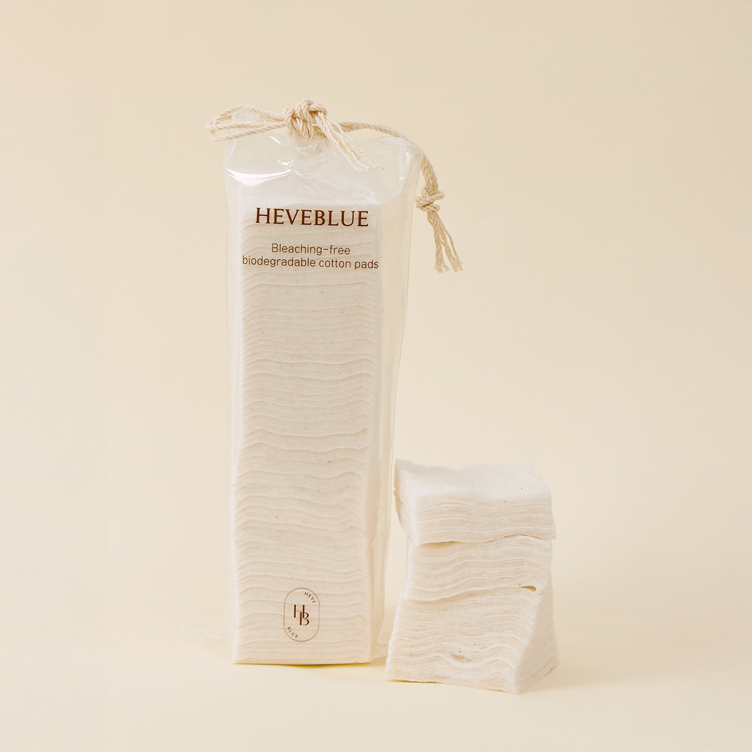 HEVEBLUE HEVE BLUE Bleaching-free Biodegradable Cotton Pads 70ea - hydrating - front bottle shot
