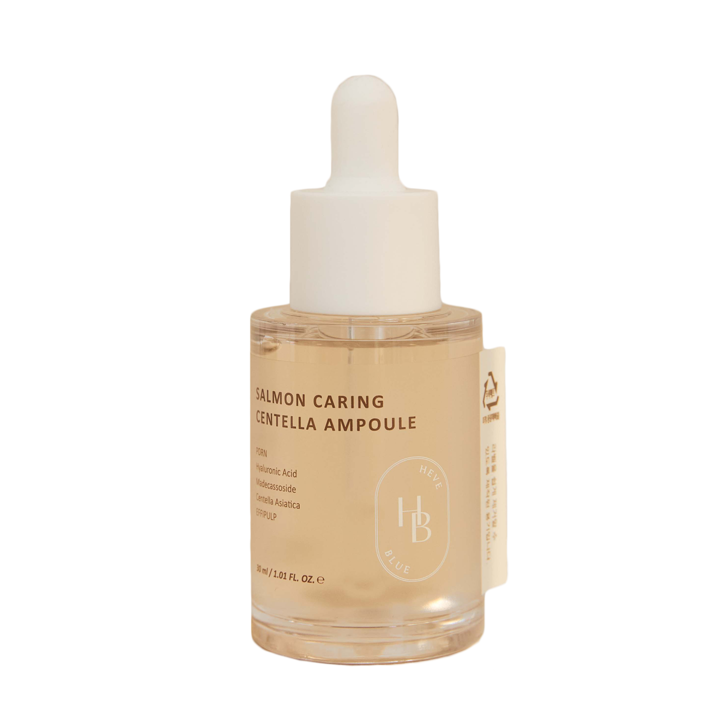 HEVEBLUE HEVE BLUE Salmon Caring Centella Ampoule 30ml - soothing - front bottle shot
