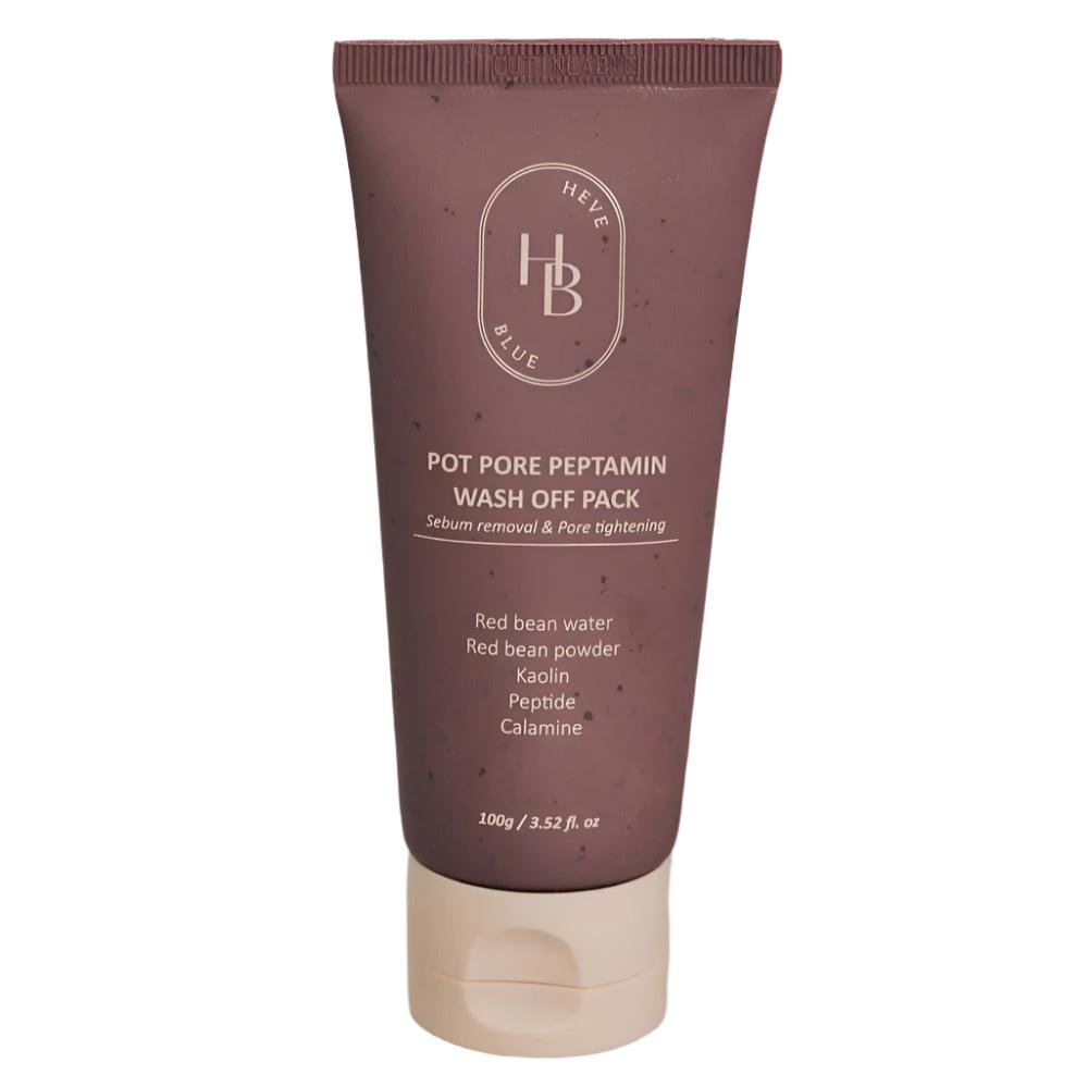 HEVEBLUE HEVE BLUE Pot Pore Peptamin Wash Off Pack 100g - hydrating - front bottle shot