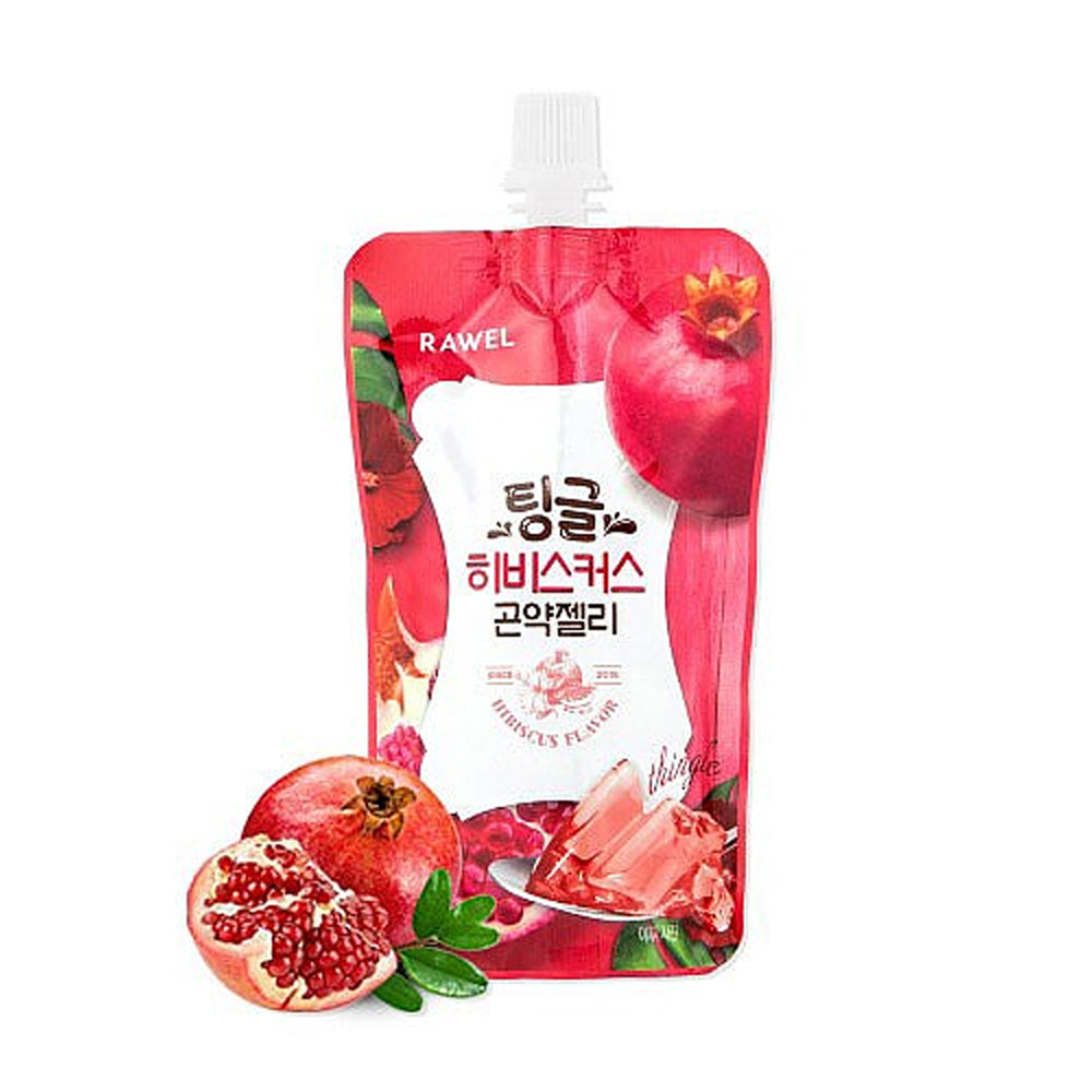 RAWEL RAWEL Konjac Jelly Hibiscus 10ea*130g - exfoliating - front bottle shot