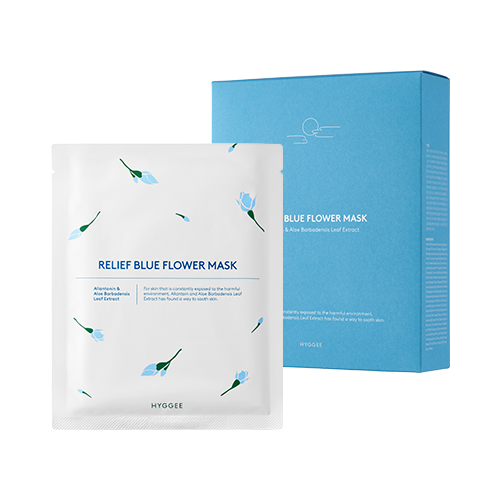 HYGGEE HYGGEE Relief Blue Flower Mask 35ml x 10ea - hydrating - front bottle shot