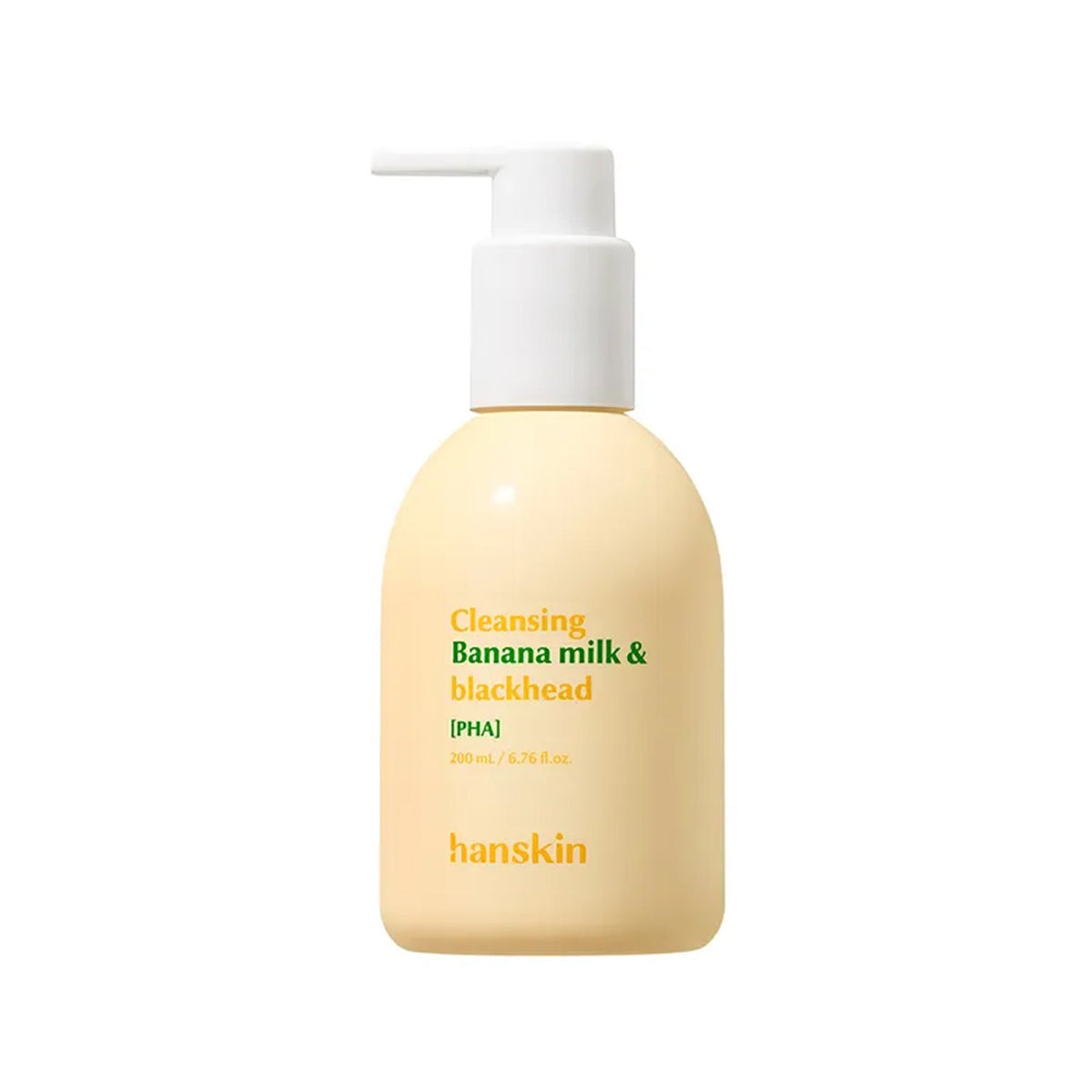 Hanskin Hanskin Cleansing Banana Milk & Blackhead PHA 200ml - hydrating - front bottle shot