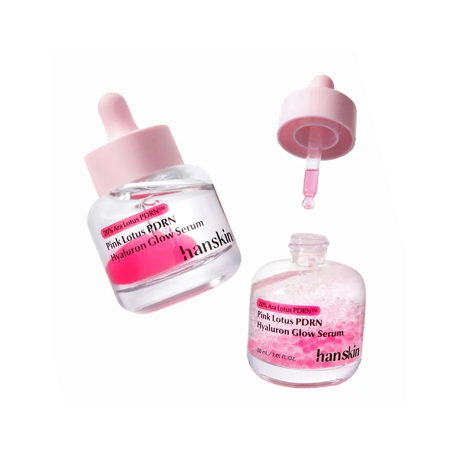 Hanskin Hanskin Pink Lotus PDRN Hyaluron Glow Serum 30ml - hydrating - front bottle shot