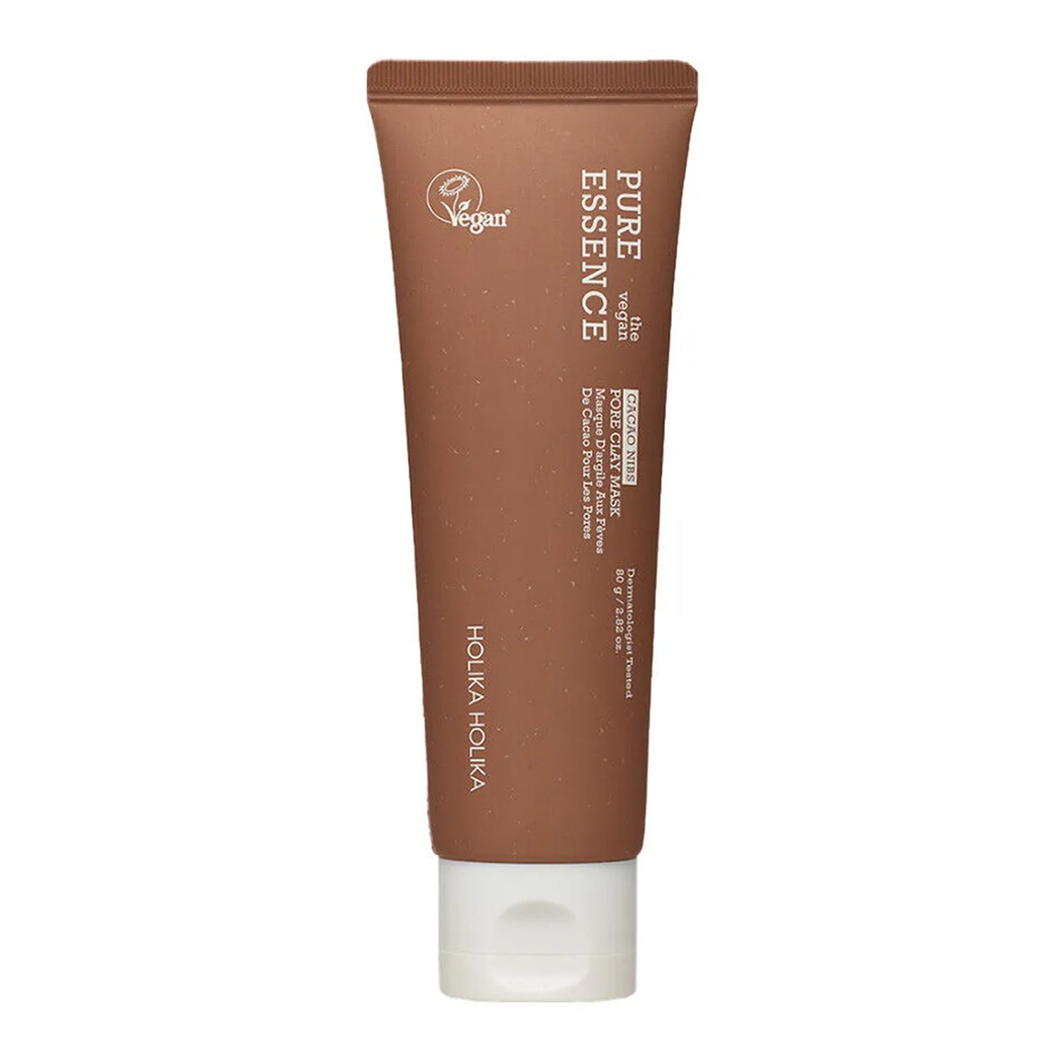 Holika Holika Holika Holika Pure Essence The Vegan Cacao Nibs Pore Clay Mask 80g - hydrating - front bottle shot