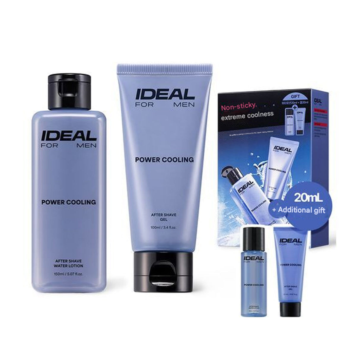 IDEAL FOR MEN IDEAL FOR MEN Power Cooling After Shave 2-Piece Set - hydrating - front bottle shot