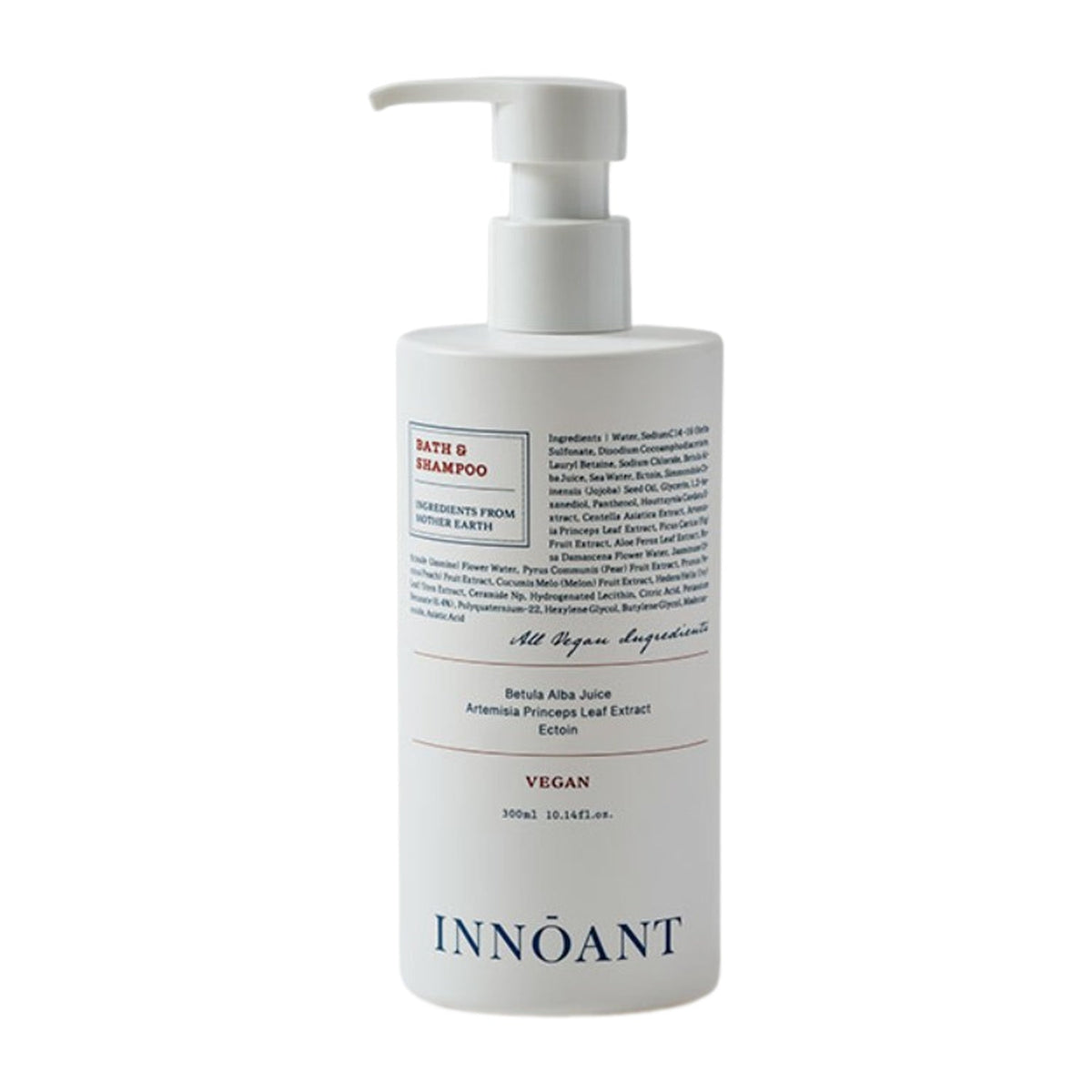 INNOANT INNOANT Vegan Bath & Shampoo 300ml - hydrating - front bottle shot