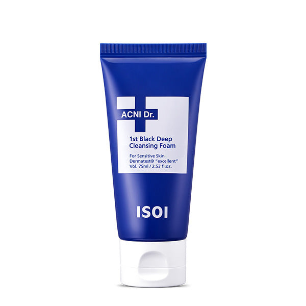 ISOI ISOI Acni Dr. 1st Black Deep Cleansing Foam 75ml - soothing - front bottle shot