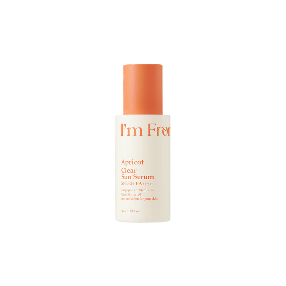 I'm from I'm from Apricot Clear Sun Serum SPF50+ PA++++ 50ml - brightening - front bottle shot