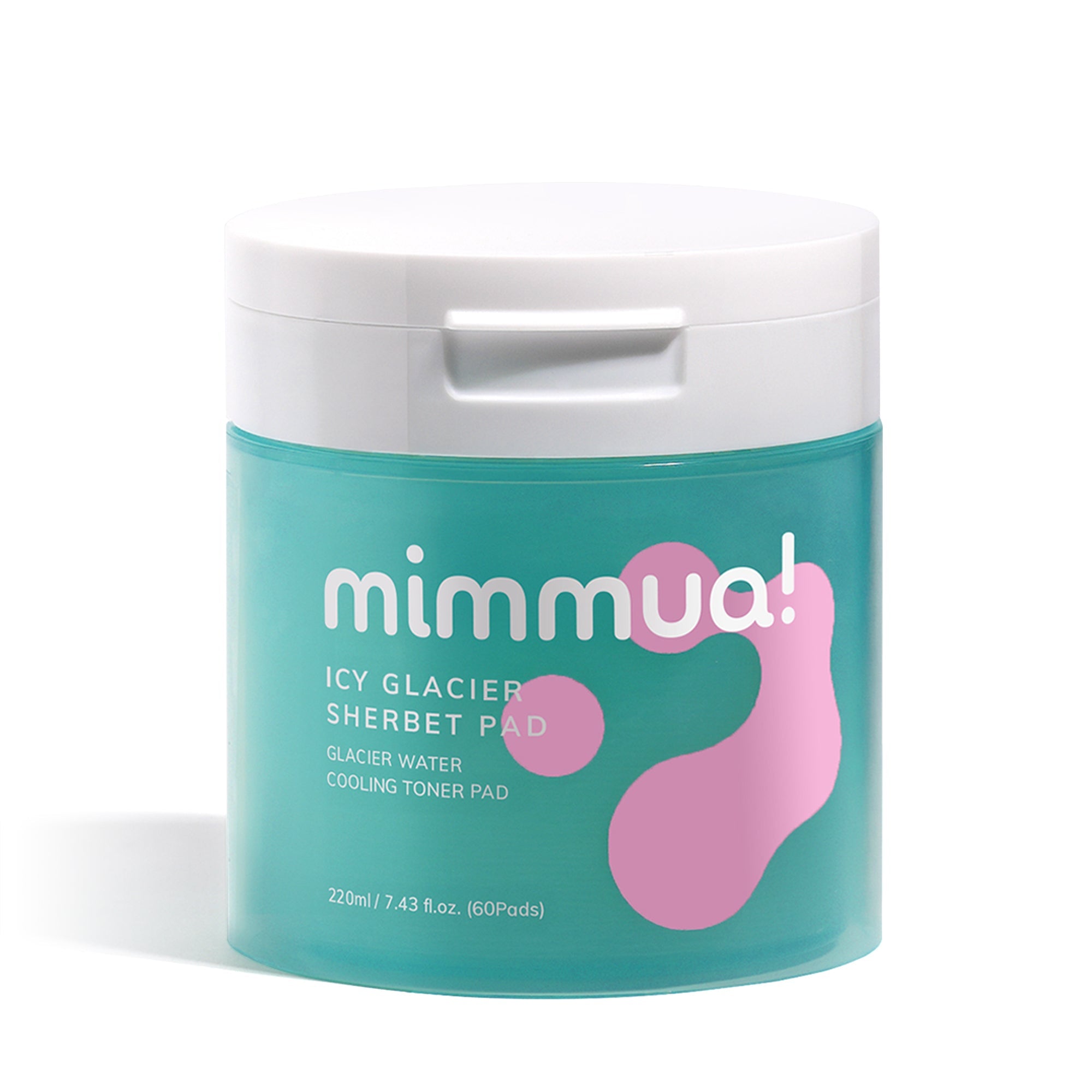 mimmua! mimmua! Icy Glacier Sherbet Pad 220ml (60Pads) - hydrating - front bottle shot