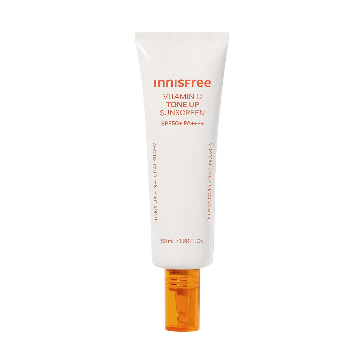 Innisfree Innisfree Vitamin C Peach Tone Up Sunscreen SPF50+ PA++++ 50ml - brightening - front bottle shot