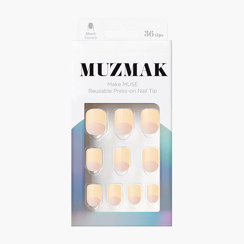 MUZMAK MUZMAK Nail Tips 36pcs #Iris(Short Square) - anti-aging - front bottle shot