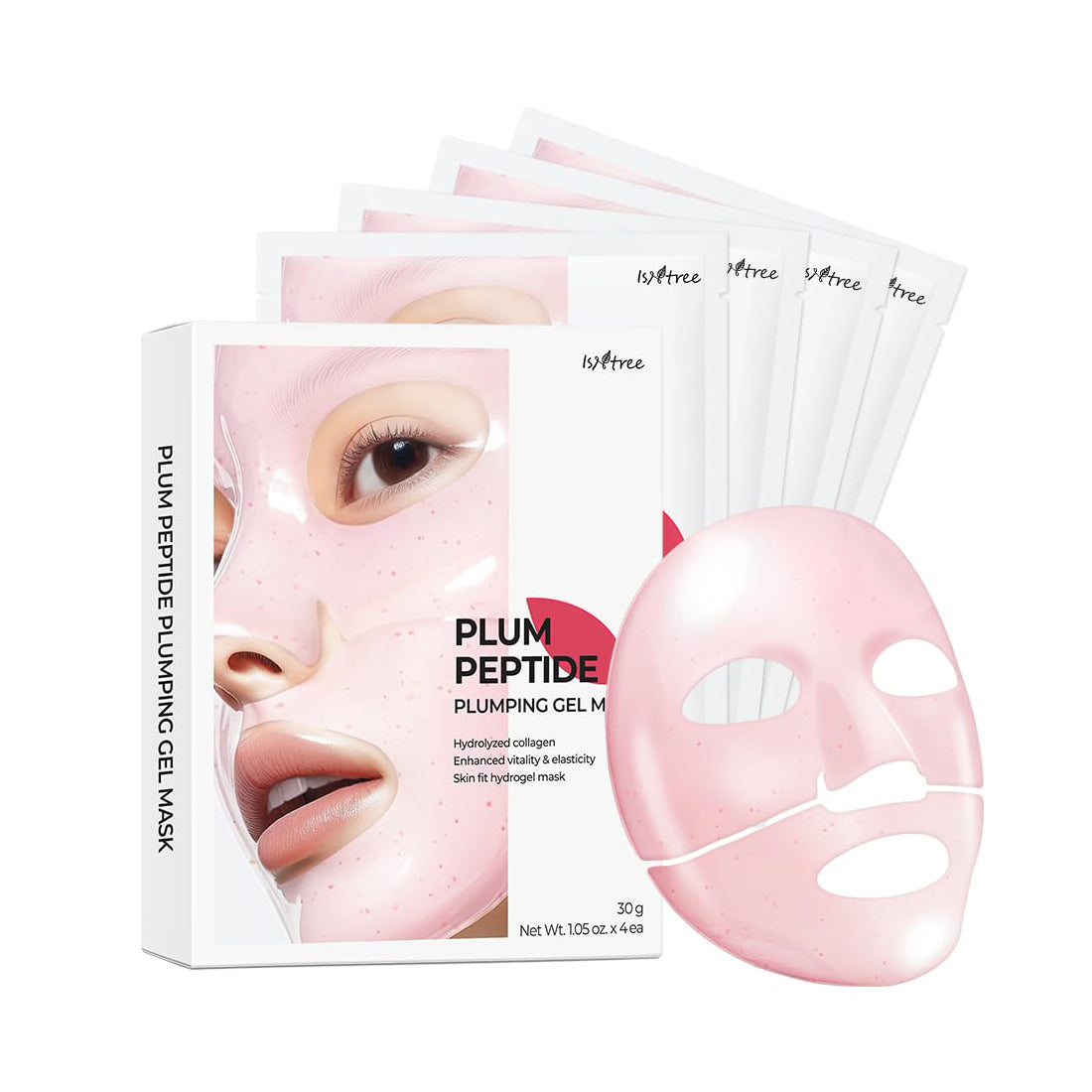 Isntree Isntree Plum Peptide Plumping Gel Mask 30g 4ea - brightening - front bottle shot