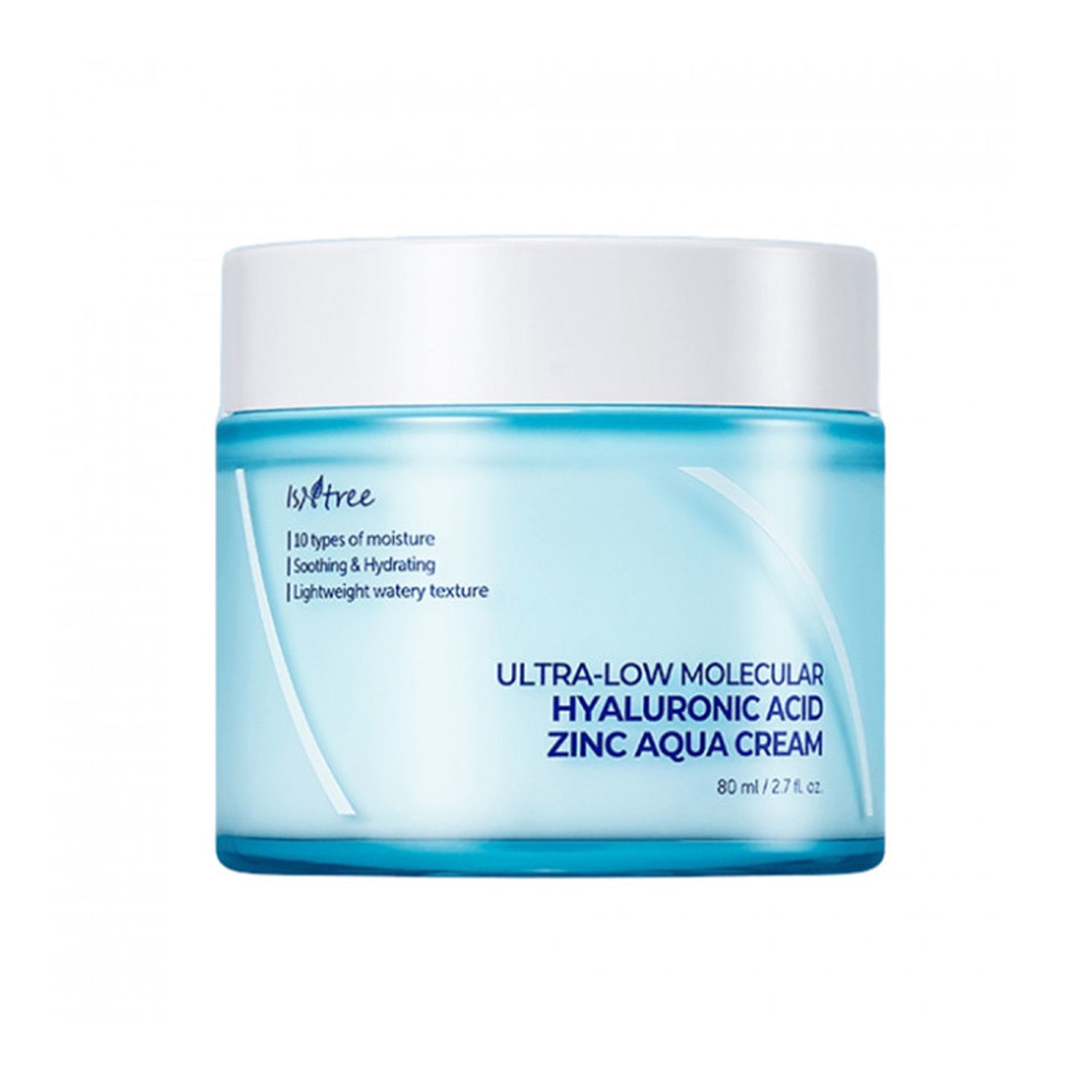 Isntree Isntree Ultra-Low Molecular Hyaluronic Acid Zinc Aqua Cream 80ml - hydrating - front bottle shot