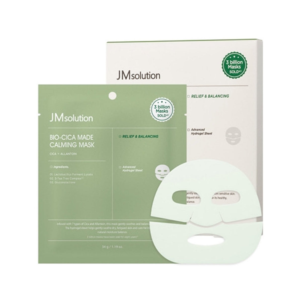 JM Solution JM Solution Bio-Cica Made Calming Mask 4ea - soothing - front bottle shot
