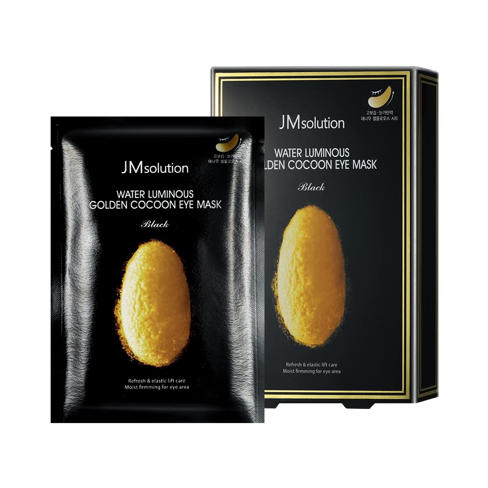 JM Solution JM Solution Water Luminous Golden Cocoon Eye Mask Black 1Box (4ml*10ea) - hydrating - front bottle shot