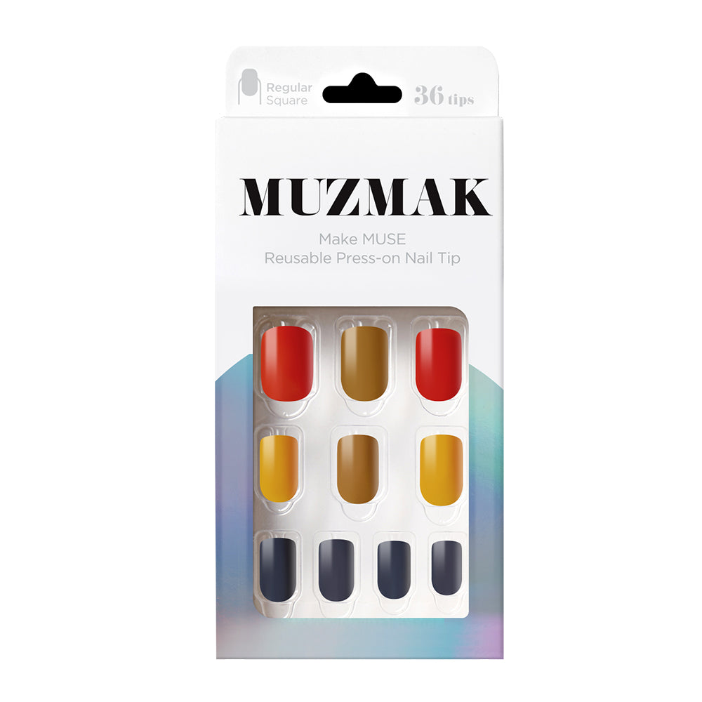 MUZMAK MUZMAK Nail Tips 36pcs #Jelly Palette(Regular Square) - anti-aging - front bottle shot