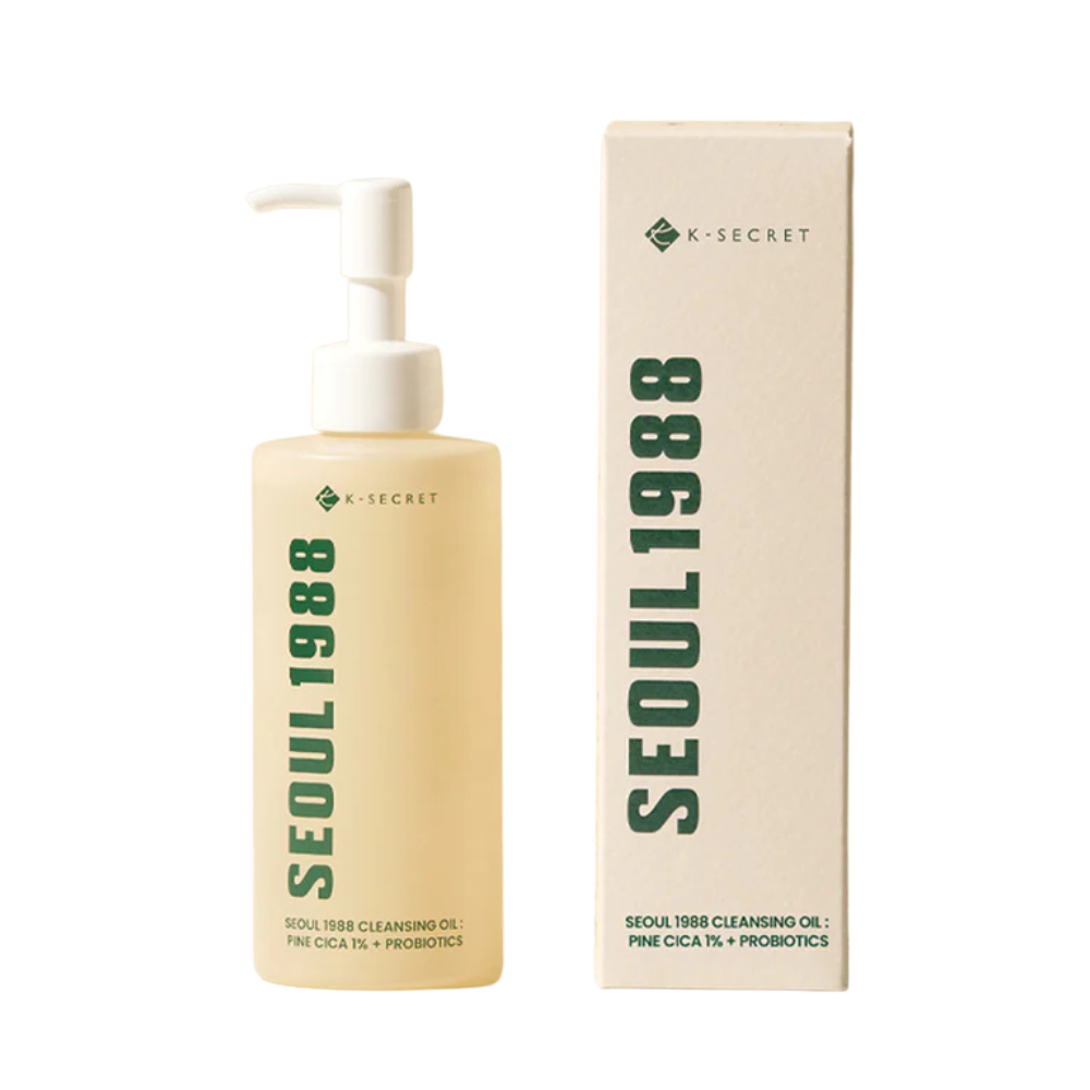 K-SECRET K-SECRET SEOUL 1988 Cleansing Oil : Pine Cica 1% + Probiotics 200ml - soothing - front bottle shot