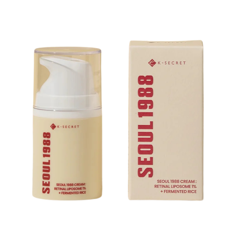 K-SECRET K-SECRET SEOUL 1988 Cream : Retinal Liposome 1% + Fermented Rice 50ml - hydrating - front bottle shot