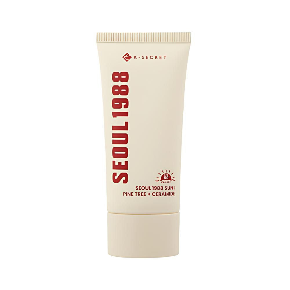 K-SECRET K-SECRET Seoul 1988 Sun: Pine Tree + Ceramide 50ml SPF 50+ PA++++ - hydrating - front bottle shot