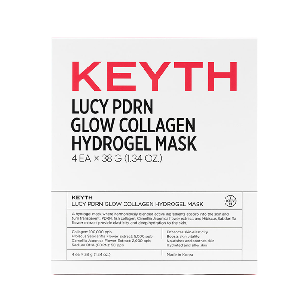 KEYTH KEYTH Lucy PDRN Glow Collagen Hydrogel Mask 38g * 4ea - hydrating - front bottle shot