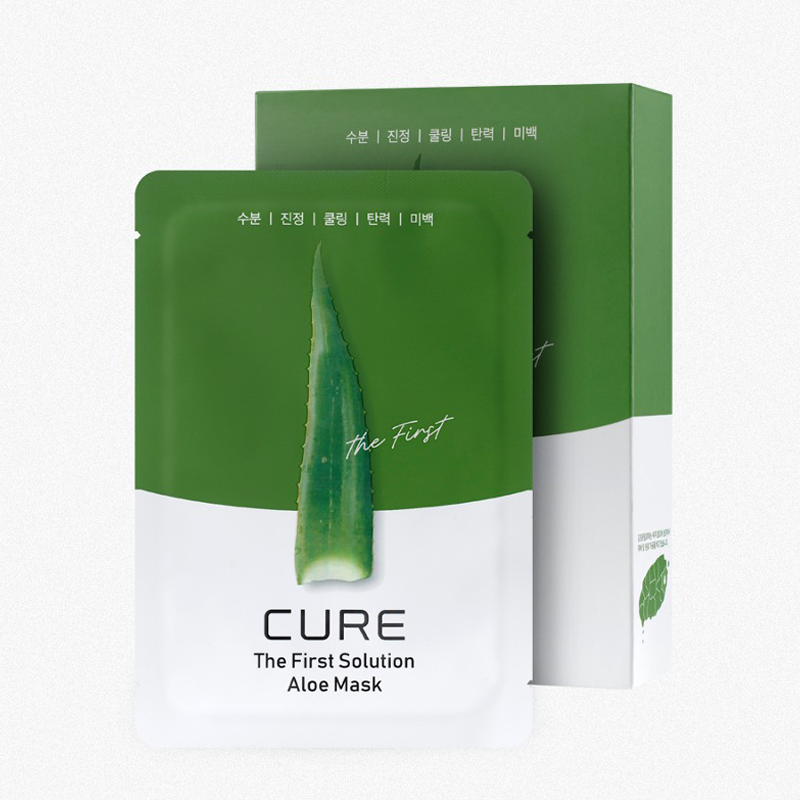 KIM JEONG MOON Aloe KIM JEONG MOON Aloe CURE The First Solution Aloe Mask Pack 1Box(10 Sheets) - hydrating - front bottle