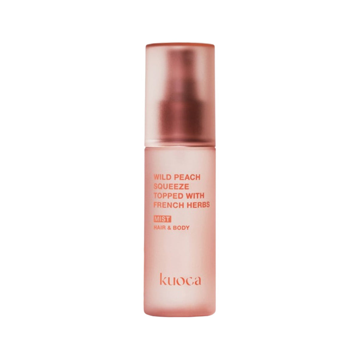 Kuoca Kuoca Wild Peach Hair & Body Perfume Mist 50ml - hydrating - front bottle shot