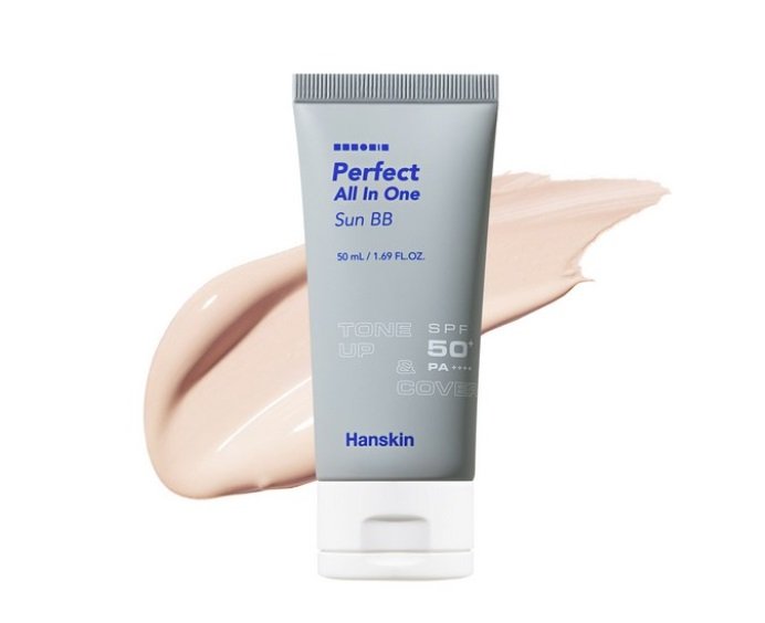 Hanskin Hanskin Perfect All In One Sun BB 50ml - brightening - front bottle shot